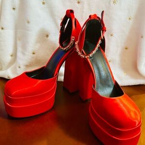 Elegant Red Platform Heels